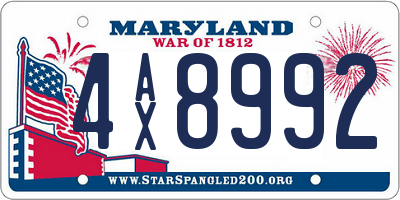MD license plate 4AX8992