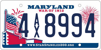 MD license plate 4AX8994
