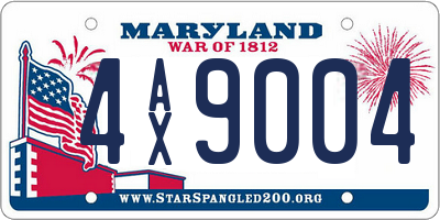MD license plate 4AX9004