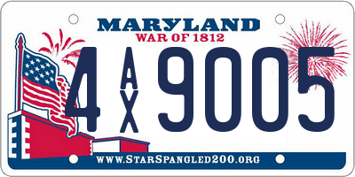 MD license plate 4AX9005