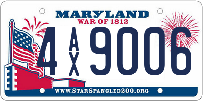 MD license plate 4AX9006