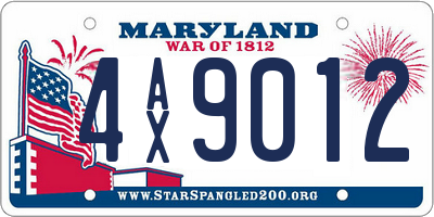 MD license plate 4AX9012