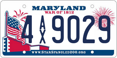 MD license plate 4AX9029