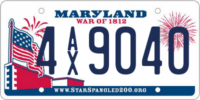 MD license plate 4AX9040