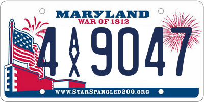 MD license plate 4AX9047