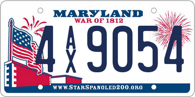 MD license plate 4AX9054
