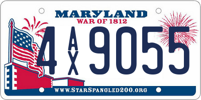 MD license plate 4AX9055