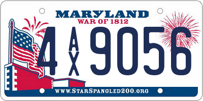 MD license plate 4AX9056
