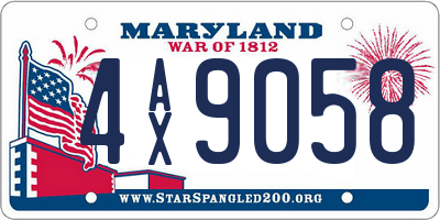 MD license plate 4AX9058