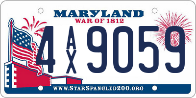 MD license plate 4AX9059