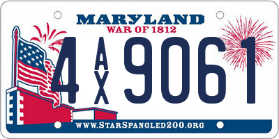 MD license plate 4AX9061