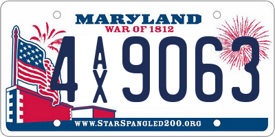 MD license plate 4AX9063