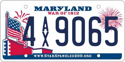 MD license plate 4AX9065