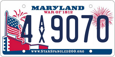 MD license plate 4AX9070