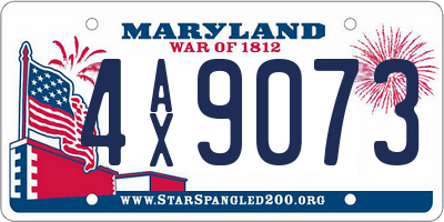 MD license plate 4AX9073