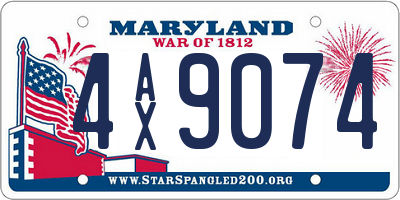 MD license plate 4AX9074