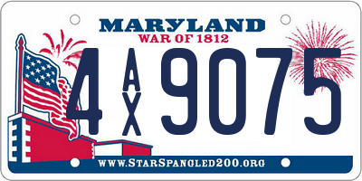 MD license plate 4AX9075
