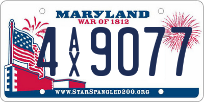 MD license plate 4AX9077