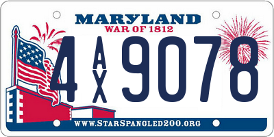 MD license plate 4AX9078