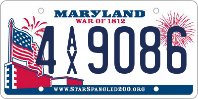 MD license plate 4AX9086