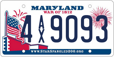 MD license plate 4AX9093