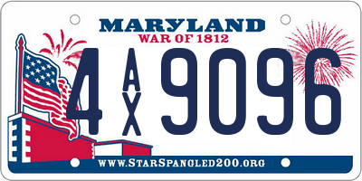 MD license plate 4AX9096