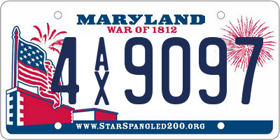 MD license plate 4AX9097