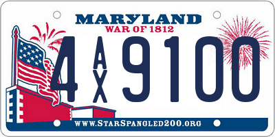 MD license plate 4AX9100