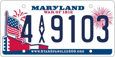 MD license plate 4AX9103