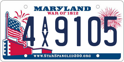 MD license plate 4AX9105