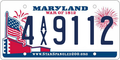 MD license plate 4AX9112