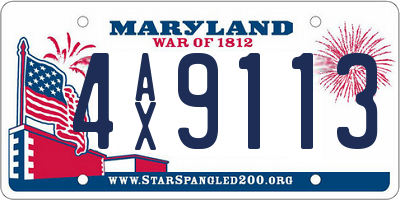 MD license plate 4AX9113