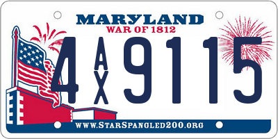 MD license plate 4AX9115