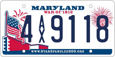 MD license plate 4AX9118