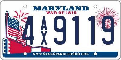 MD license plate 4AX9119
