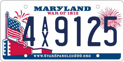 MD license plate 4AX9125