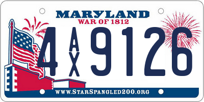 MD license plate 4AX9126
