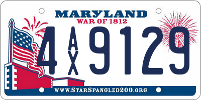 MD license plate 4AX9129
