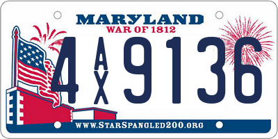 MD license plate 4AX9136