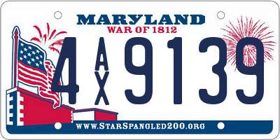 MD license plate 4AX9139