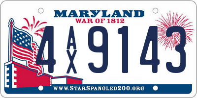 MD license plate 4AX9143