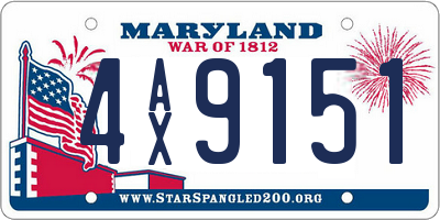 MD license plate 4AX9151