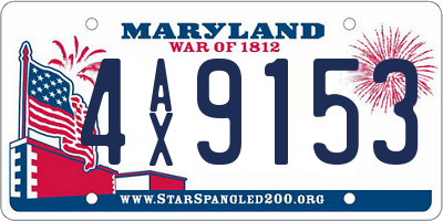 MD license plate 4AX9153