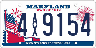 MD license plate 4AX9154
