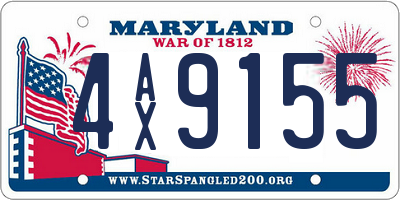 MD license plate 4AX9155