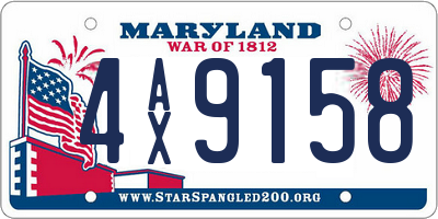 MD license plate 4AX9158