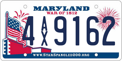 MD license plate 4AX9162