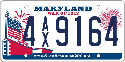 MD license plate 4AX9164