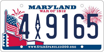 MD license plate 4AX9165