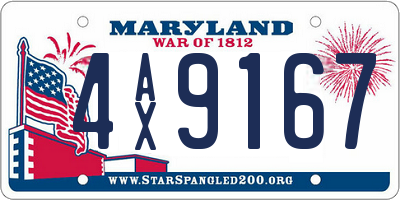 MD license plate 4AX9167